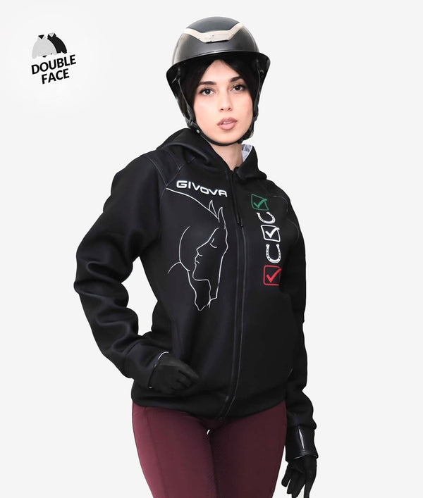 FELPA SCUBA DOUBLE FACE GIVOVA NERO/GRIGIO