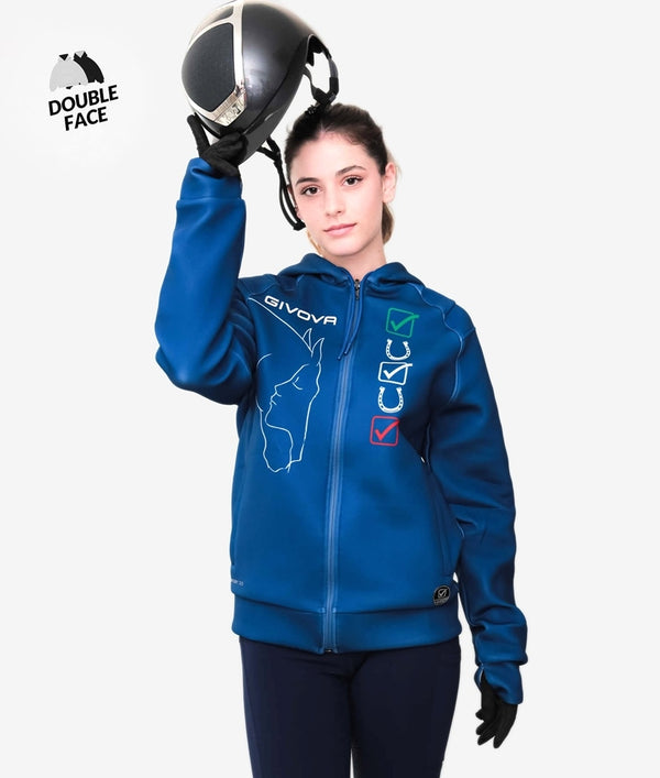 FELPA SCUBA DOUBLE FACE GIVOVA BLU/BIANCO