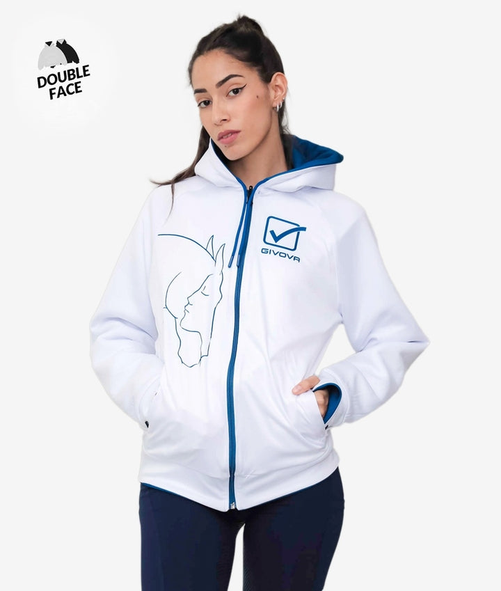 FELPA SCUBA DOUBLE FACE GIVOVA BLU/BIANCO