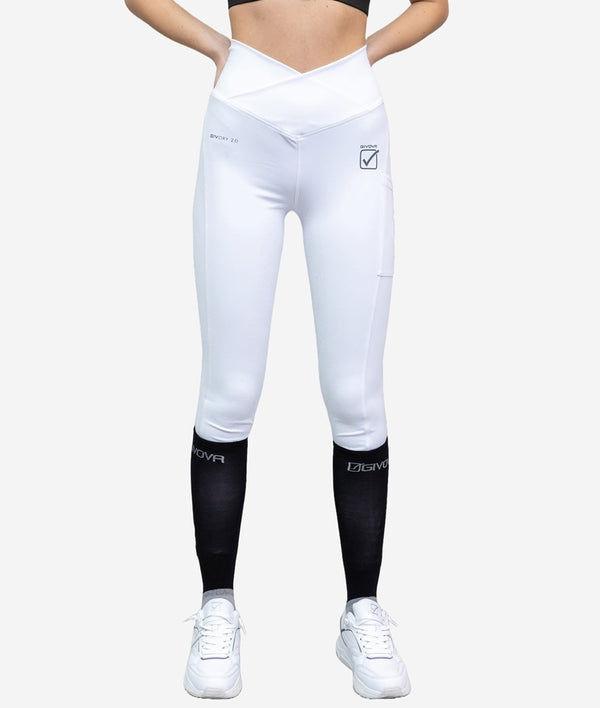 LEGGINS DONNA/RAGAZZA ECO HORSE GIVOVA BIANCO