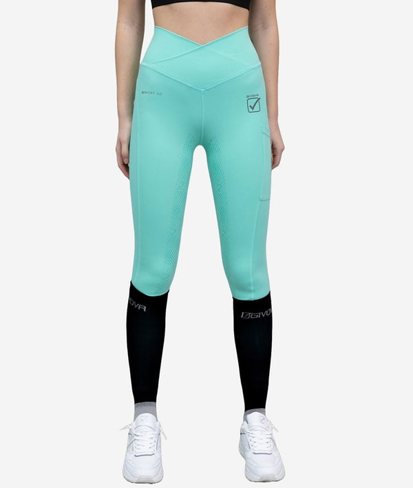 LEGGINS DONNA/RAGAZZA ECO HORSE GIVOVA VERDE TIFFANY
