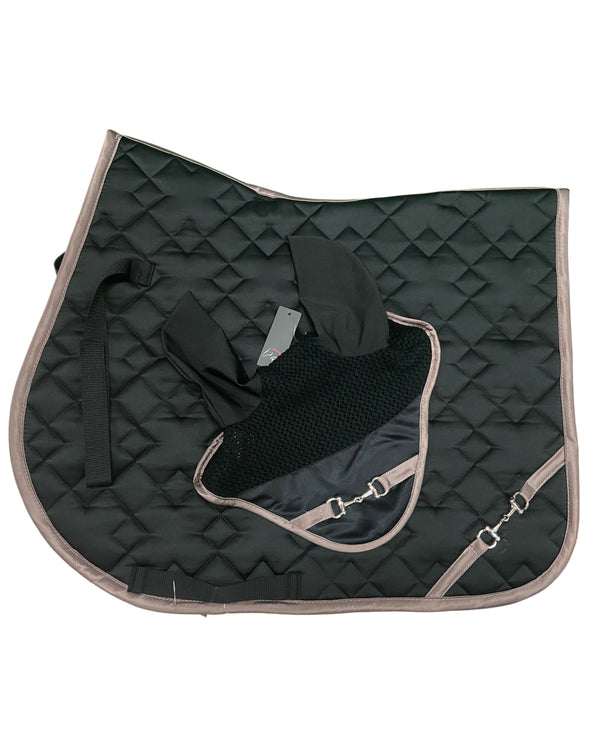 SET SOTTOSELLA E CUFFIA GOLDEN BIT HKM NERO