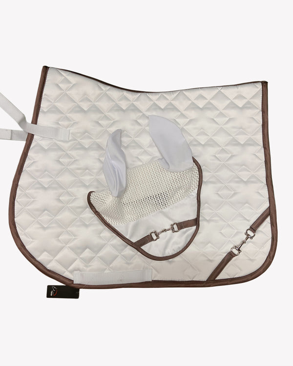 SET SOTTOSELLA E CUFFIA GOLDEN BIT HKM BIANCO