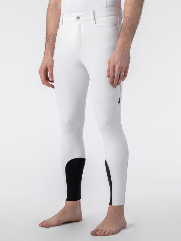 PANTALONI UOMO GRIP GINOCCHIO BARTEK BIANCO EQUILINE N08203