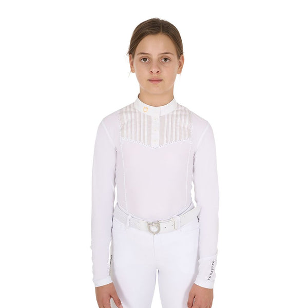 POLO BAMBINA SLIM FIT CONCORSO CON STRASS EQUESTRO ETKA00116 EQUW25