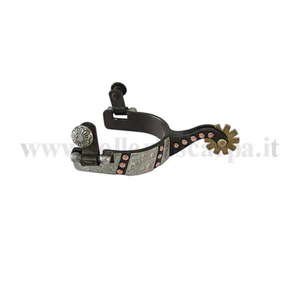 Immagine di SPERONI WESTERN BAMBINO IN FERRO NERO ARGENTO E RIVETTI UMBRIA EQUITAZIONE SR00013A